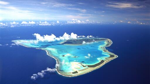 Aerial Aitutaki Island
