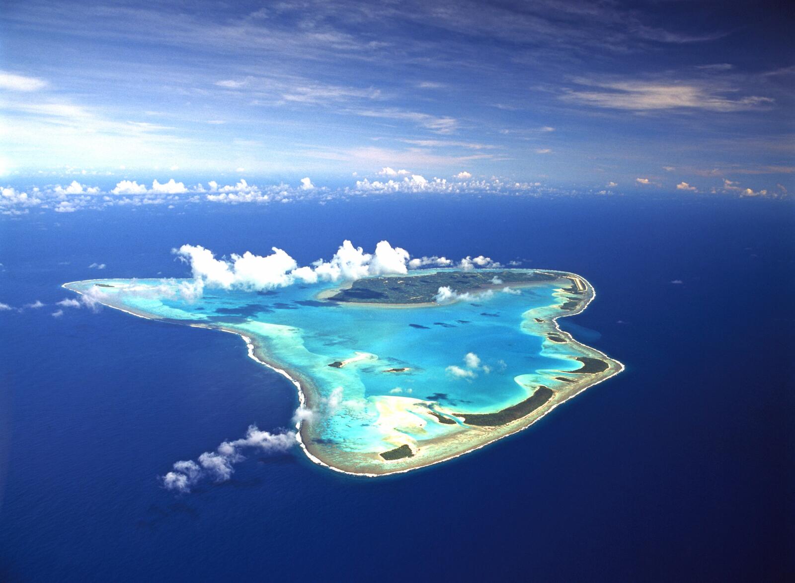 Aerial Aitutaki Island