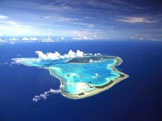 Aerial Aitutaki Island