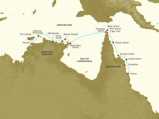 Cape York Arnhem Land Cruise map