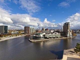 Manchester Skyline and Salford Quays, England