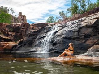 Kakadu - Woman at the Gunlom Falls Pool