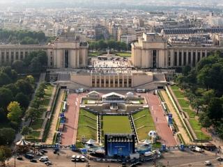 View from Eiffel Tower to Trocadero