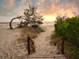 Beach entry at dusk