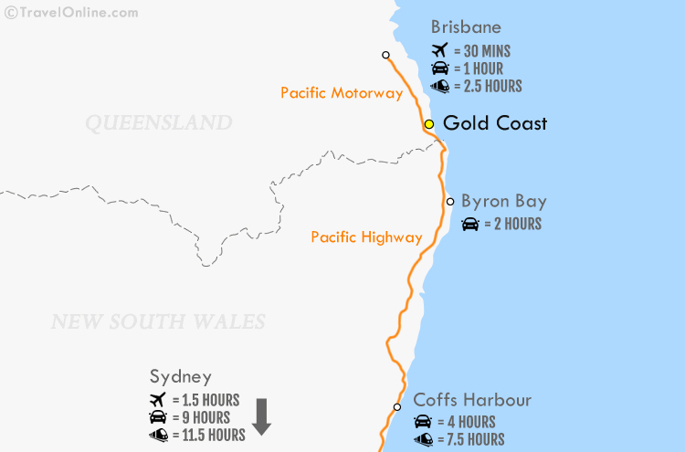 Gold Coast Getting There Map [HD]