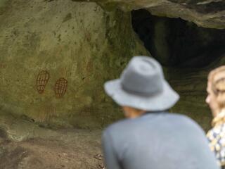 Indigenous ancient rock wall paintings