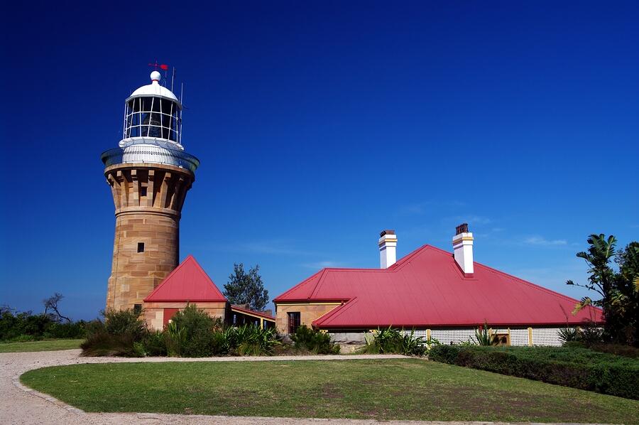 Barrenjoey Head Lighthouse overlooks Broken Bay and Ettalong Beach