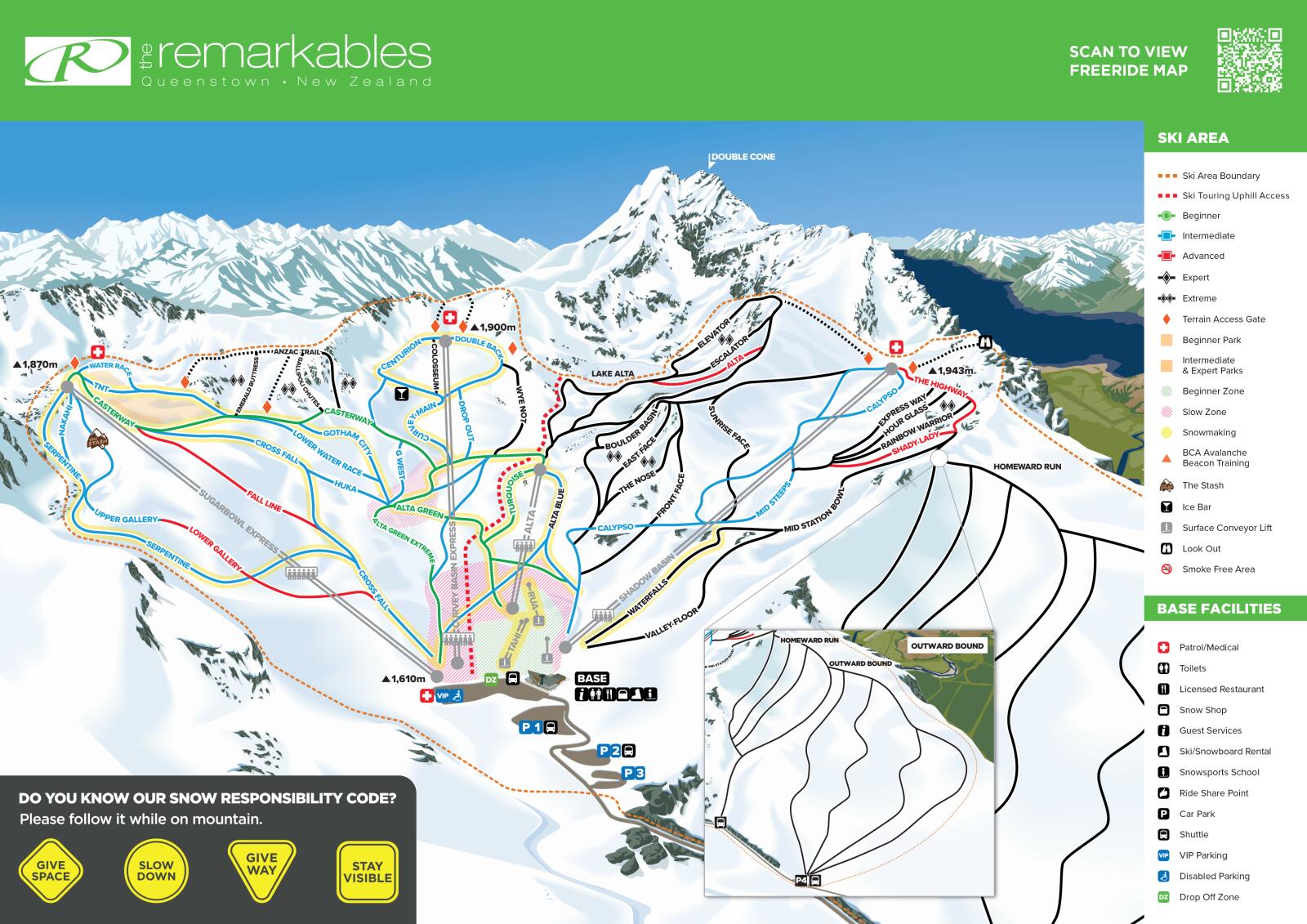 The Remarkables Winter Trail Map 2023