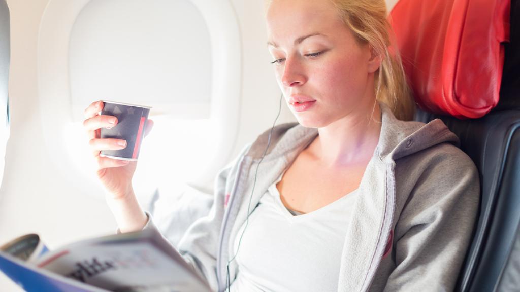 Woman on Plane