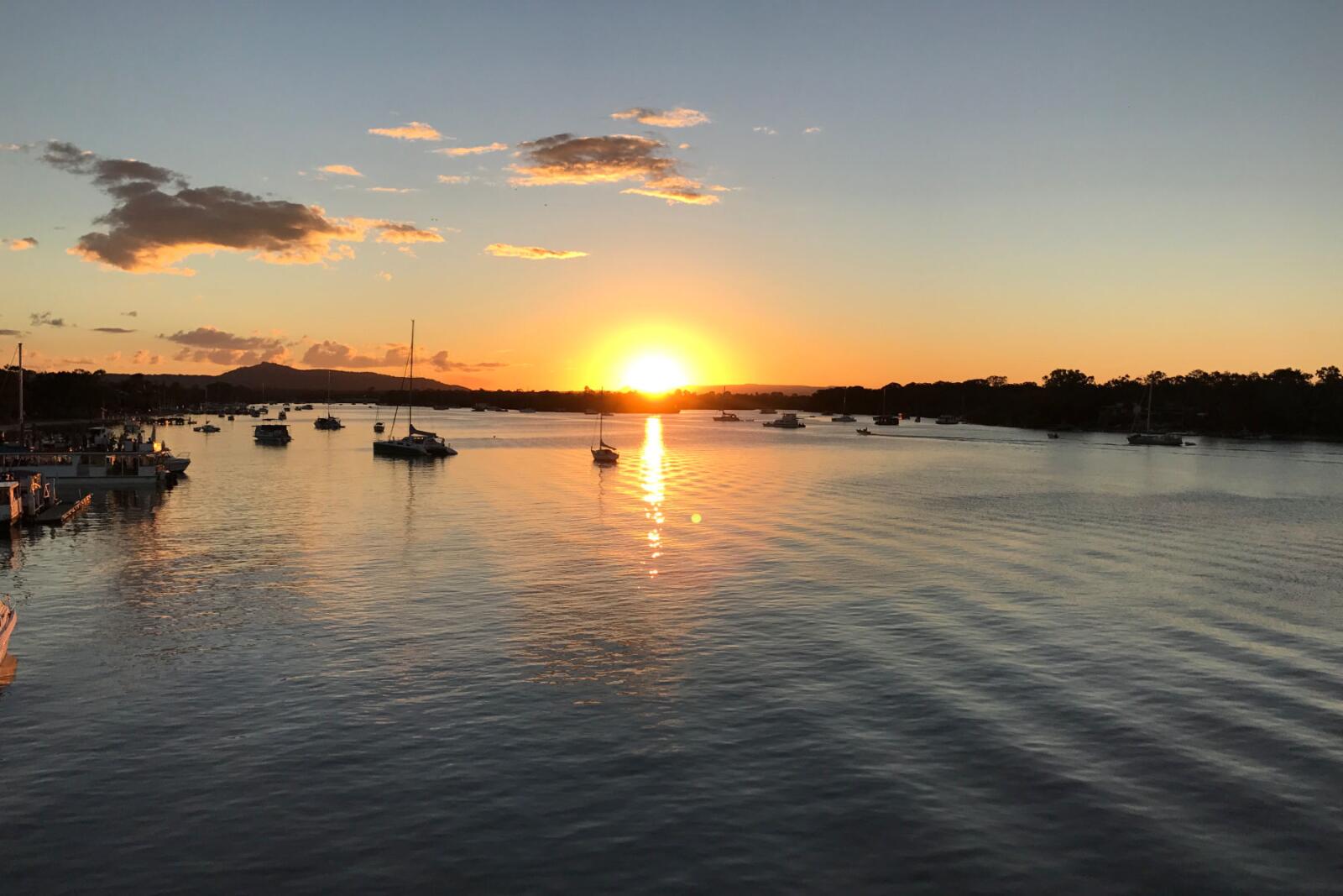 Sunset Over Noosa River