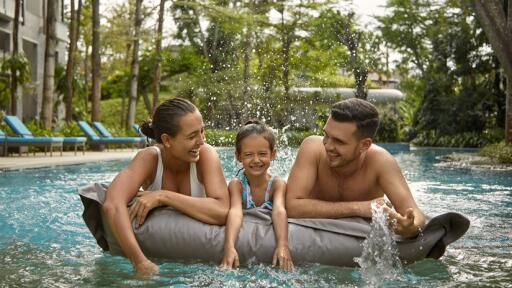 Family at Pool