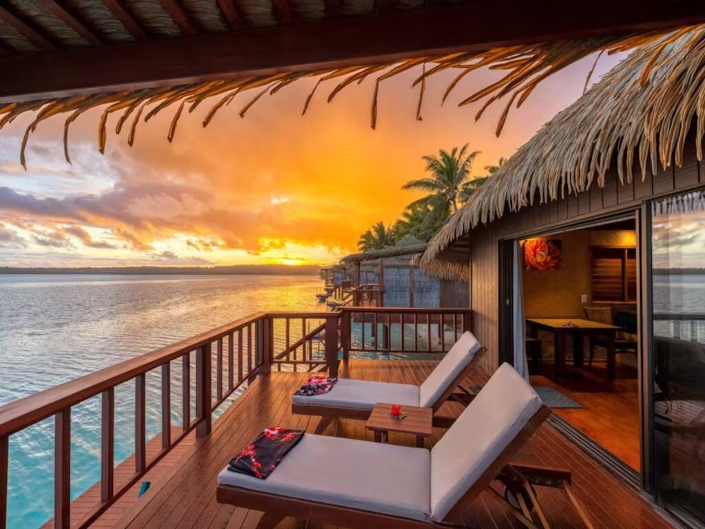 Overwater Bungalow Sunset Deck