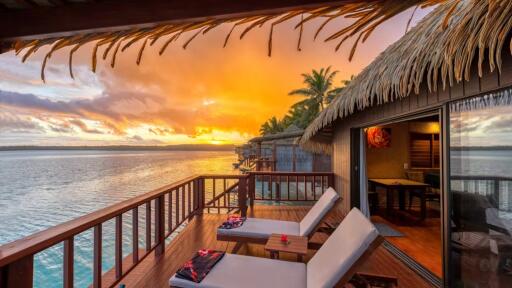 Overwater Bungalow Sunset Deck