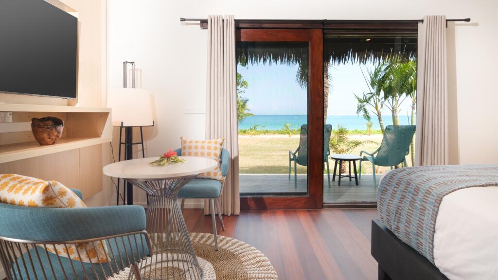 Yatule Resort beachfront bure interior showing resort brand positioning and guest comfort