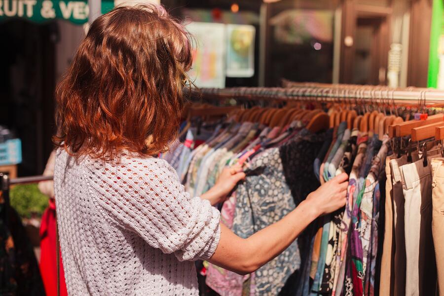 Generic Stock Images - Street Market, Clothes