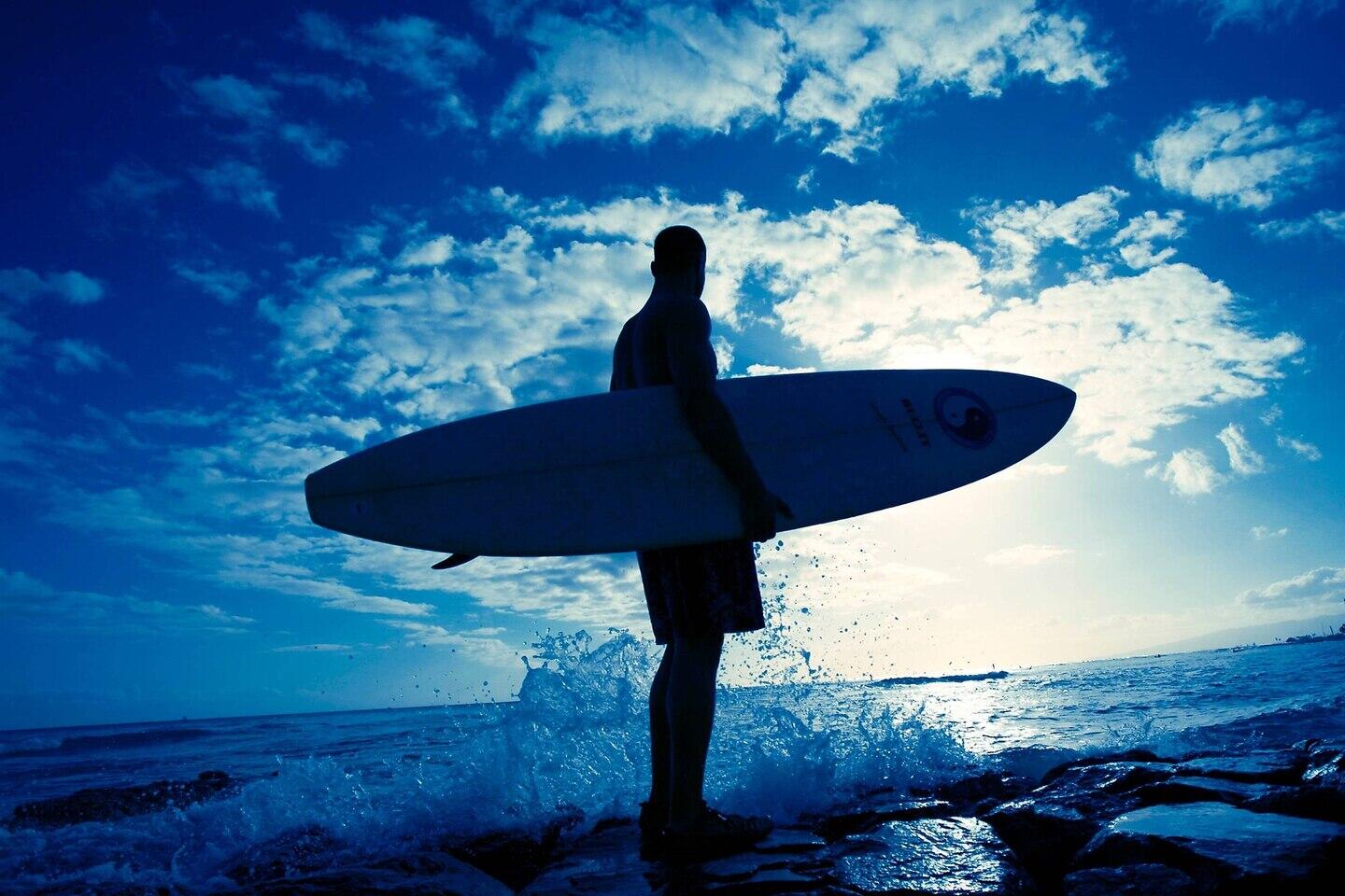 Surfing at Sunset