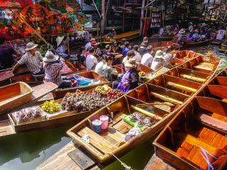 Damnoen Saduak, Floating Market, Market, Thailand, Bangkok