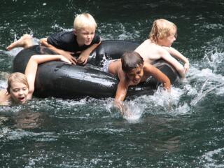 Kids swimming