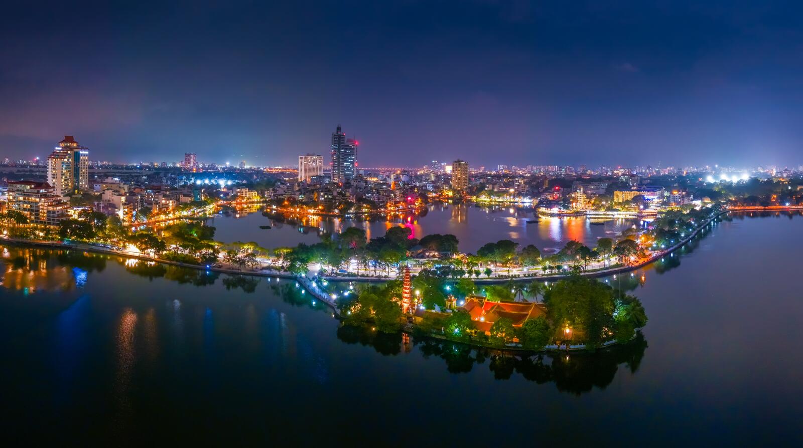 Vietnam - Hanoi - Night Skyline