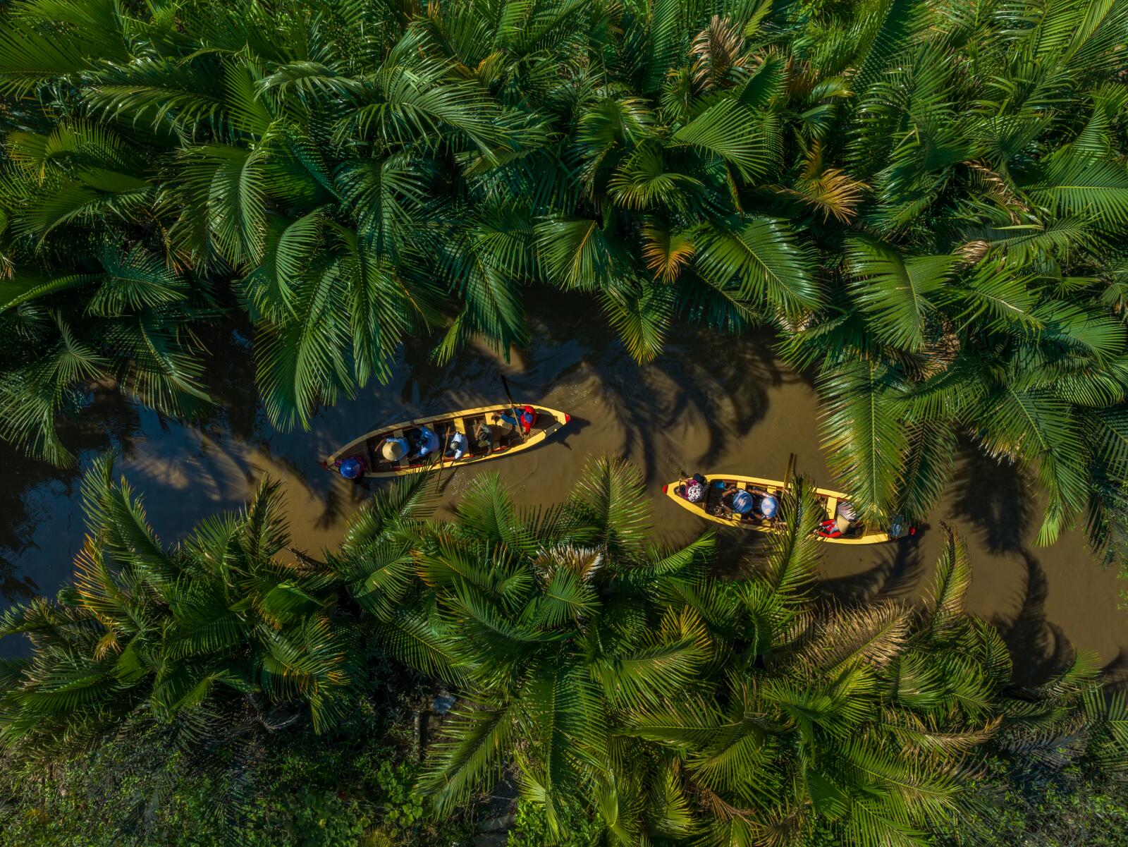Vietnam - Mekong Delta - Aerial Boats